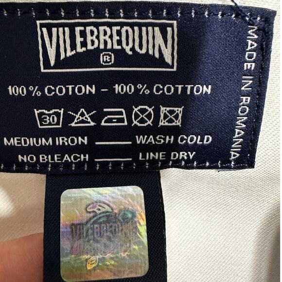 NWT Vilebrequin Men's XL White Cotton Straight Leg Dress‎ Pant Zip Fly Trouser - Picture 7 of 10